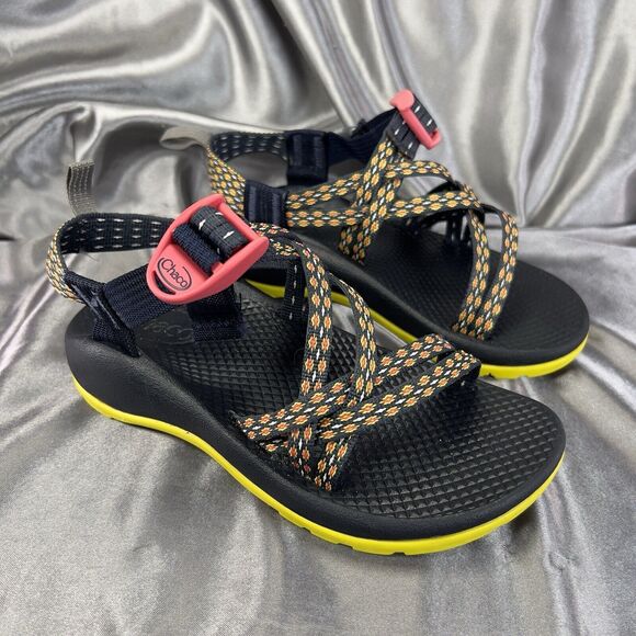 Chaco Eco Tread Youth Kids Size 1 Shoes Blue‎ Yellow Adjustable Hiking Sandals - Picture 1 of 13
